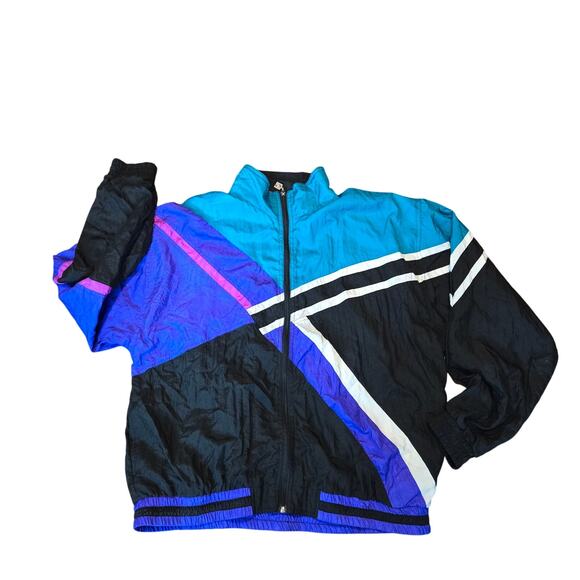 Vintage Active Stuff Windbreaker Track Jacket Women's XL - Picture 1 of 7